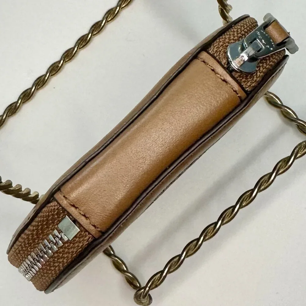 Coach Glitter Smiling Devil Leather Coin Purse Pouch Wallet 2017 Brown 22960 - Picture 4 of 10